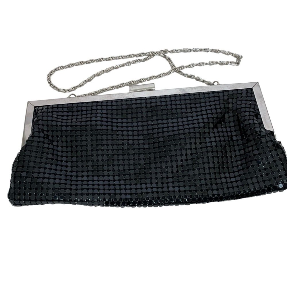 Style & Co by Macy's Black Mesh Evening Bag Silver Hardware & Chain Strap